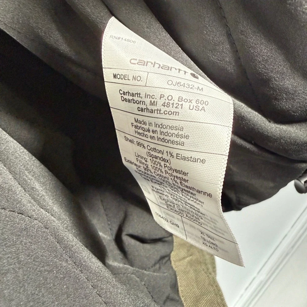 Carhartt Montana Duck Ervins Jacket Green XL Tall OJ6432-M NWT